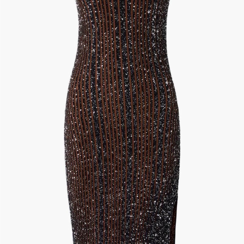 Missoni Strapless Black and Brown Glitter Dress